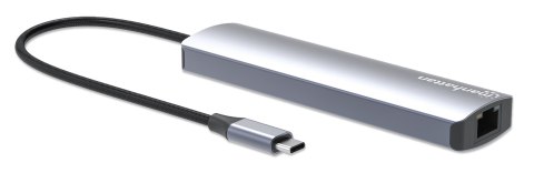Manhattan 153966 stacja dokująca Przewodowa USB 3.2 Gen 2 (3.1 Gen 2) Type-C Srebrny
