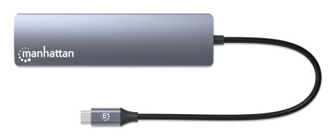 Manhattan 153966 stacja dokująca Przewodowa USB 3.2 Gen 2 (3.1 Gen 2) Type-C Srebrny