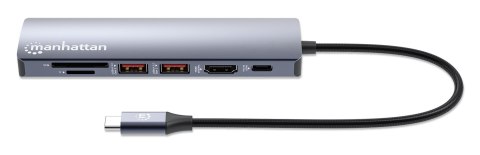Manhattan 153966 stacja dokująca Przewodowa USB 3.2 Gen 2 (3.1 Gen 2) Type-C Srebrny