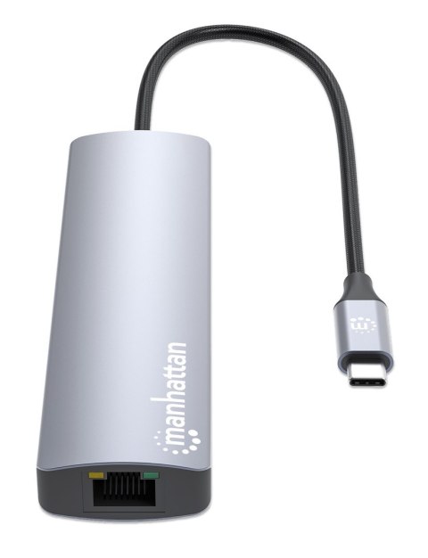 Manhattan 153966 stacja dokująca Przewodowa USB 3.2 Gen 2 (3.1 Gen 2) Type-C Srebrny