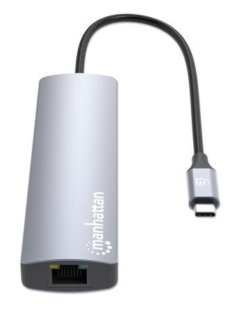 Manhattan 153966 stacja dokująca Przewodowa USB 3.2 Gen 2 (3.1 Gen 2) Type-C Srebrny