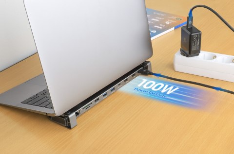 Manhattan 190398 stacja dokująca Przewodowa USB 3.2 Gen 1 (3.1 Gen 1) Type-C Szary