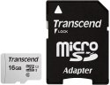 SD microSD Card 16GB Transcend SDHC USD300S-A w/Adapter