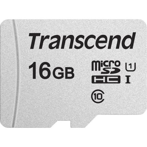SD microSD Card 16GB Transcend SDHC USD300S-A w/Adapter