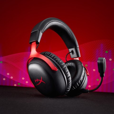 HyperX Cloud III Wireless - bezprzewodowy zestaw słuchawkowy do gier (czarno-czerwony)