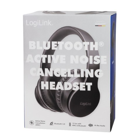 LogiLink BT0053 słuchawki/zestaw słuchawkowy Bezprzewodowy Opaska na głowę Muzyka Bluetooth Czarny