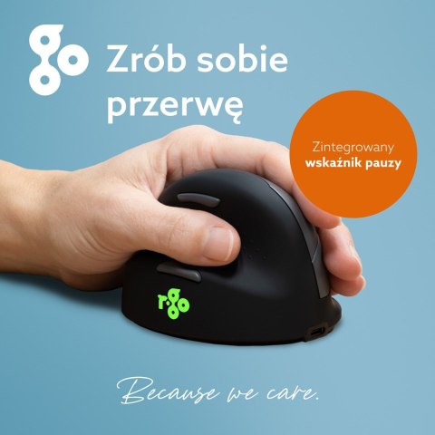 R-Go Pele HE ergonomiczna myszka lewa Bluetooth sidabrina