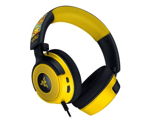 Razer Kraken V4 X Pokemon Zestaw słuchawkowy Przewodowa Opaska na głowę Gaming USB Type-C / USB Type-A Czarny, Żółty