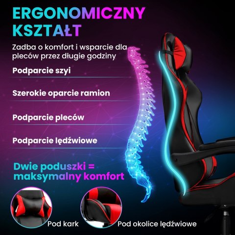 Extralink Gaming | Fotel gamingowy | biurowy, obrotowy, kubełkowy, czarno-czerwony, G-522