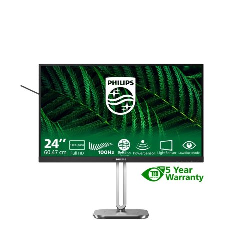 Philips 5000 series 24B2G5200/00 monitor komputerowy 60,5 cm (23.8") 1920 x 1080 px Full HD LCD Antracyt