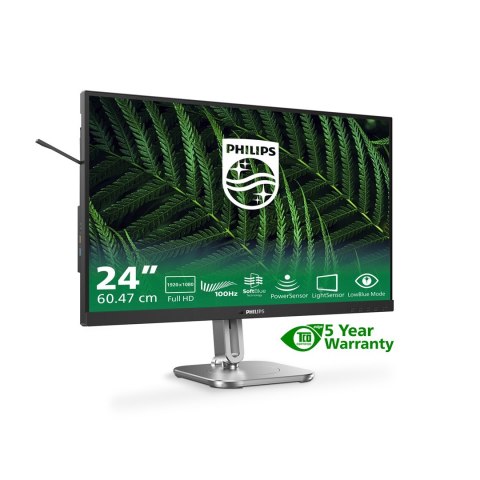 Philips 5000 series 24B2G5200/00 monitor komputerowy 60,5 cm (23.8") 1920 x 1080 px Full HD LCD Antracyt