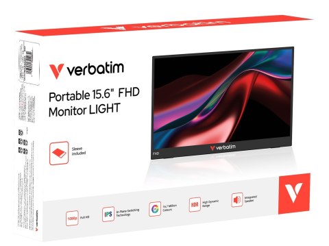 Verbatim Portable Monitor 15,6" Full HD Monitor Light