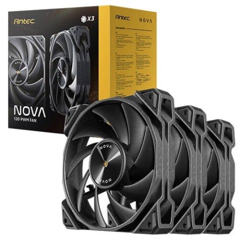 Antec Nova Obudowa komputera Wentylator 12 cm Czarny 3 szt.