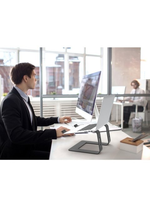 Port Designs 901103 stojak na laptop Podstawka na notebooka Aluminium, Czarny 39,6 cm (15.6")