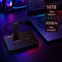 Qoltec Stacja dokująca dysków SSD M.2 NVMe| PCIe | USB-C | 20Gb/s | DUAL 2 x 8TB | klonowanie offline