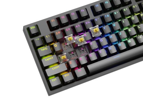 GENESIS Thor 404 TKL klawiatura Gaming USB QWERTY Amerykański międzynarodowy Czarny