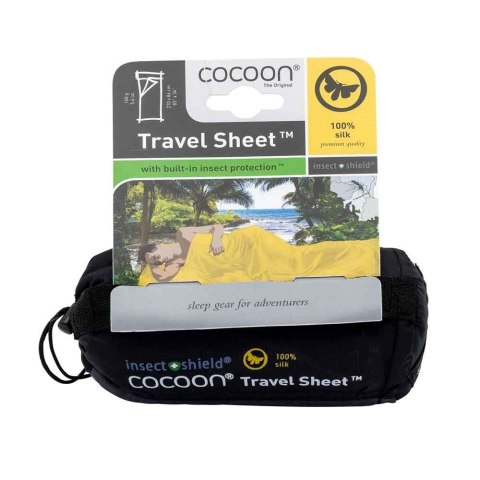 Prześcieradła podróżne Cocoon Insect Shield, 218 x 90 cm, 100% jedwab nosorożec