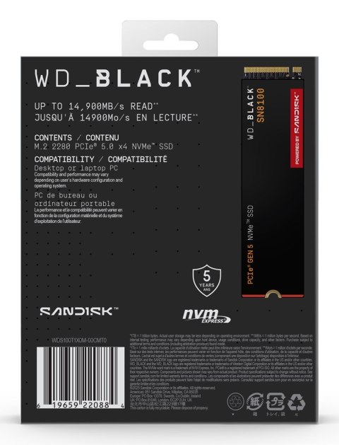 SSD WD Black SN8100 w/o HS 1TB WDS100T1X0M
