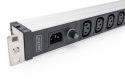 Digitus Listwa zasilająca z profilem aluminiowym, 9 gniazd, wejście IEC C14