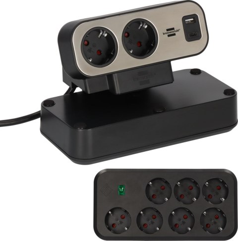 Listwa zasilająca Brennenstuhl Estilo Duplex z ochroną przeciwprzepięciową, 1x USB C, 9x gniazda