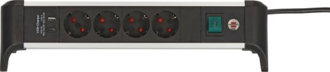 Listwa zasilająca Brennenstuhl Steckdosenleiste ALU-Office-Line 4gn. 1,8m USB