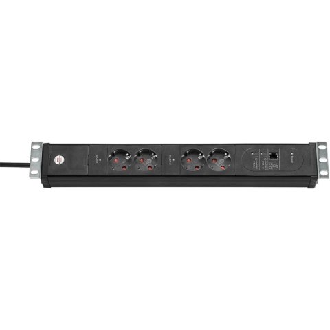 Listwa zasilająca brennenstuhl Premium-Web-Line V3 - do montażu w szafie serwerowej - Ethernet - Złącza wyjściowe: 4 - 48,3 cm (