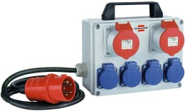 Przedłużacz Brennenstuhl BKV 2/4 T IP44, Podstawowy, Niebieski, Szary, Czerwony, 6 Gniazdo AC, CEE 5p, 2 m, 400 V