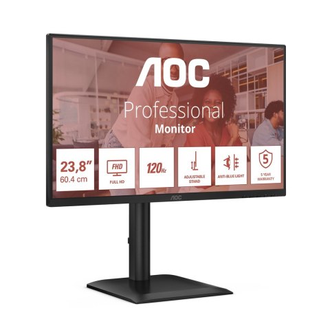AOC 24E4U monitor komputerowy 60,5 cm (23.8") 1920 x 1080 px Full HD LED Czarny