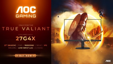 Monitor LCD 27" AOC G4 27G4X 1920x1080px Full HD LED Czarny, Szary