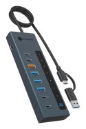ICY BOX IB-HUB1743-CPD USB 3.2 Gen 2 (3.1 Gen 2) Type-A + Type-C 10000 Mbit/s Niebieski