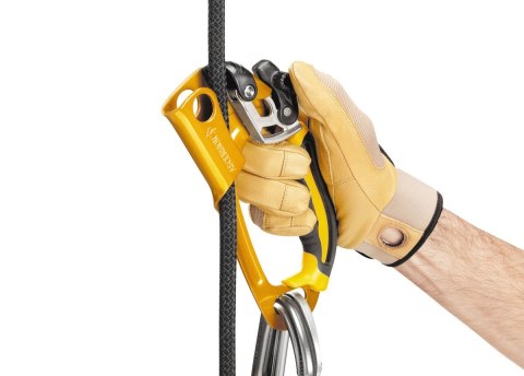 Przyrząd zaciskowy Petzl ASCENSION prawy czarno-żółty