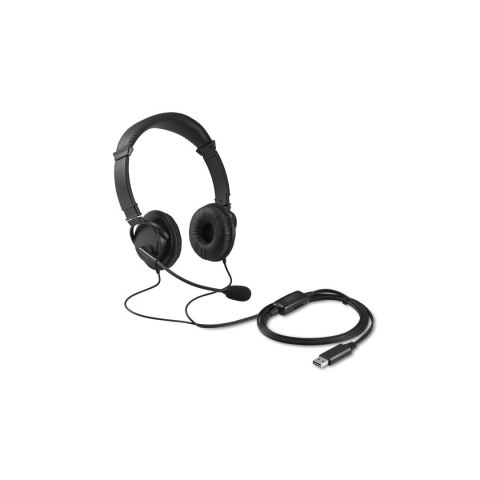 Kensington K33065WW słuchawki/zestaw słuchawkowy Przewodowa Opaska na głowę Biuro/centrum telefoniczne USB Typu-A Czarny