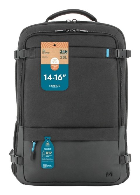 Mobilis Trendy 24h Backpack 14-16'' Black 25L 100% Recycled