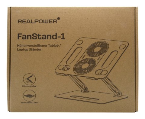 RealPower FanStand 1,Notebook/Tablet Stand mit Fan und RGB