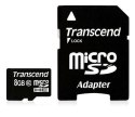 SD microSD Card 8GB Transcend SDHC Class10 w/adapter