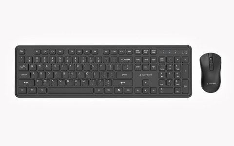 GEMBIRD BEZPRZEWODOWY ZESTAW KLAWIATURY + MYSZ SLIM PRO BUSINESS NA BIURKO, CZARNY, UKŁAD US