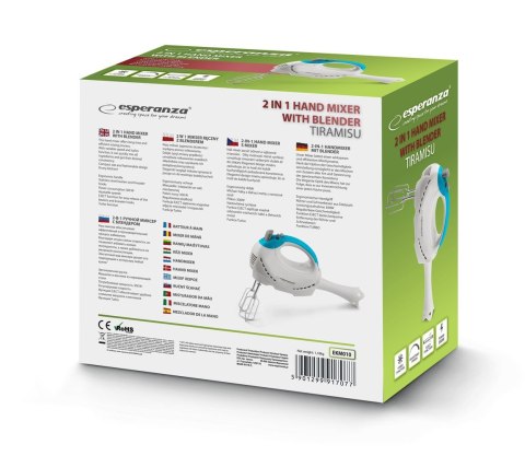 Blender, Mikser ręczny Esperanza TIRAMISU EKM010 (300W; kolor biały)