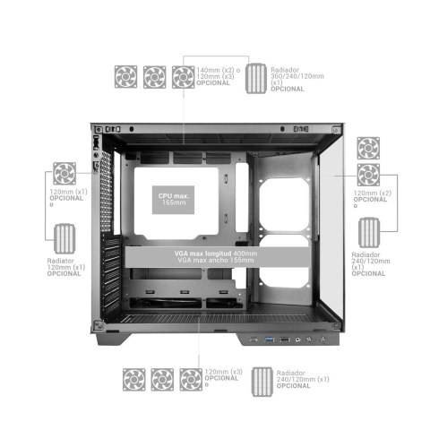 TACENS MARS MC-MIRAGE 7.2" IPS LCD ATX- obudowa