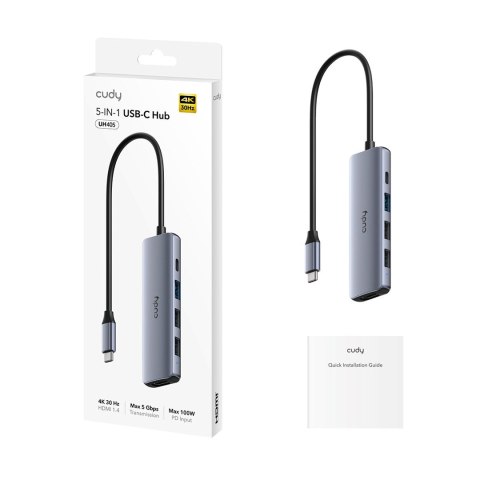 CUDY UH405 Hub 5-IN-1 USB-C z HDMI 4K