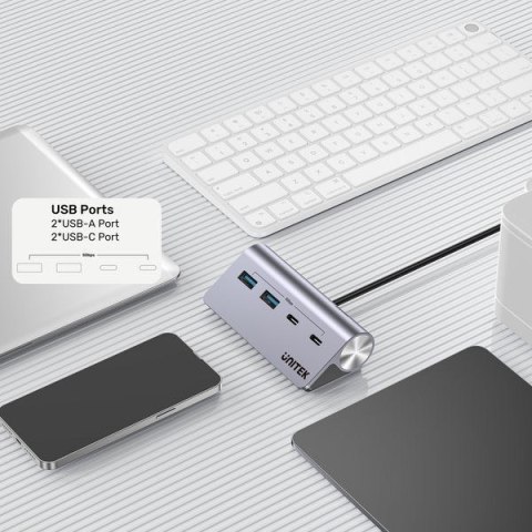 UNITEK HUB ALUMINIOWY USB-A/C 2X USBA 2X USBC 5GBP