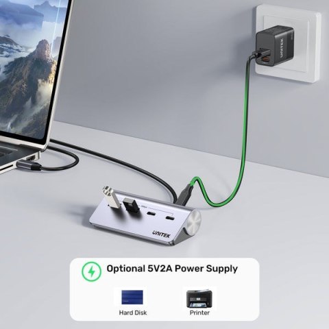 UNITEK HUB ALUMINIOWY USB-A/C 2X USBA 2X USBC 5GBP