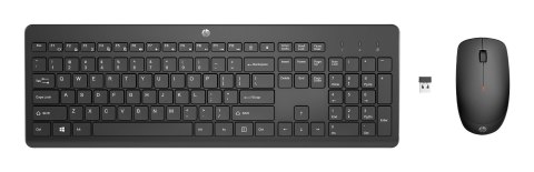 Zestaw klawiatura + mysz HP 230 Wireless Mouse and Keyboard Combo bezprzewodowe czarne Niemiecki układ klawiszy QWERTZ 18H24AA#A