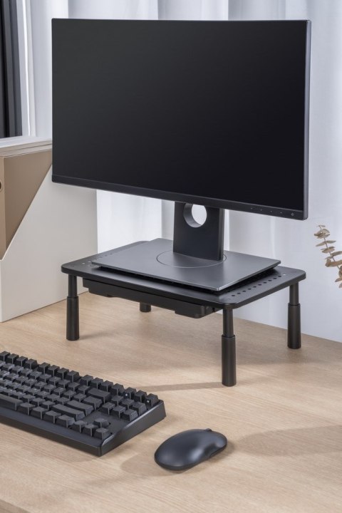 GEMBIRD REGULOWANA PODSTAWKA POD MONITOR Z SZUFLADĄ (PROSTOKĄT)