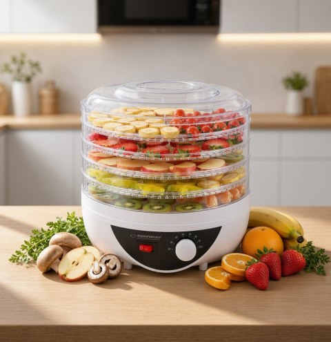Suszarka do grzybów, warzyw i owoców Esperanza Chanterelle EKD002 (250W; kolor biały)