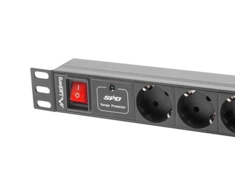 Listwa zasilająca Lanberg PDU-07F-0200-BK (2m; kolor czarny)