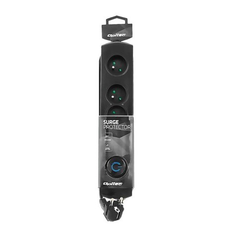 Listwa zasilająca Qoltec 50104 (1,5m; kolor czarny)