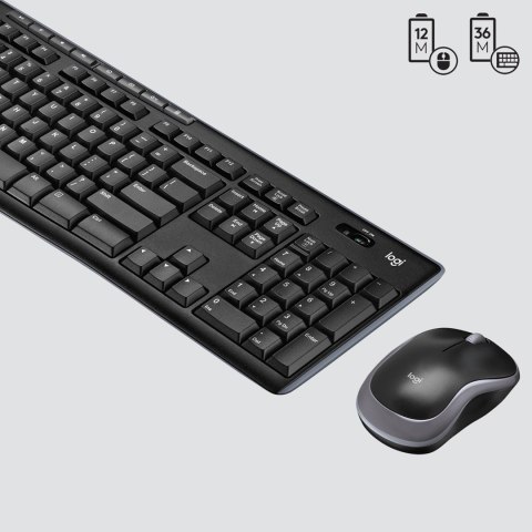 Klawiatura membranowa Logitech MK270 920-004508 (USB (Radio 2.4 GHz); kolor czarny) (OUTLET)