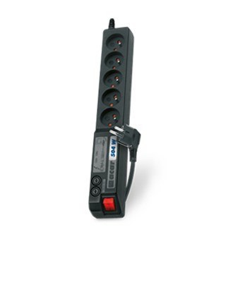 Listwa przeciwprzepięciowa Acar 504WF EMI/RFI (3m ; czarny z blachą)