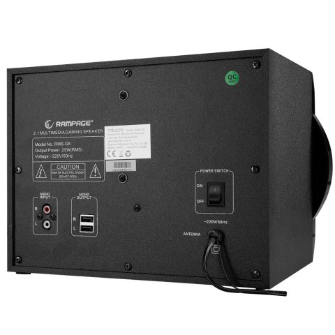 RAMPAGE GŁOŚNIKI RMS-G8 GAMINGOWE 25 W BT USB SD FM