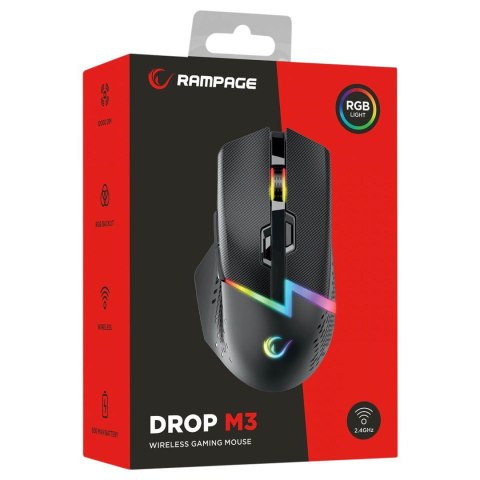 RAMPAGE MYSZ BEZPRZEWODOWA DROP M3 V2 24000 DPI BLACK